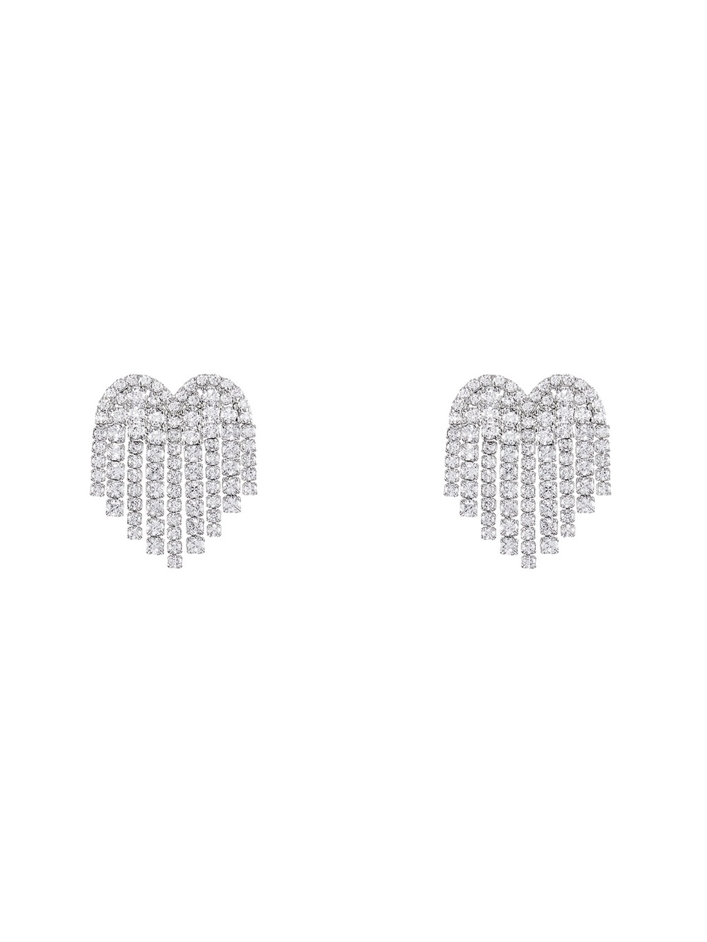 Numbering Crystal Drop Heart Earrings #3218